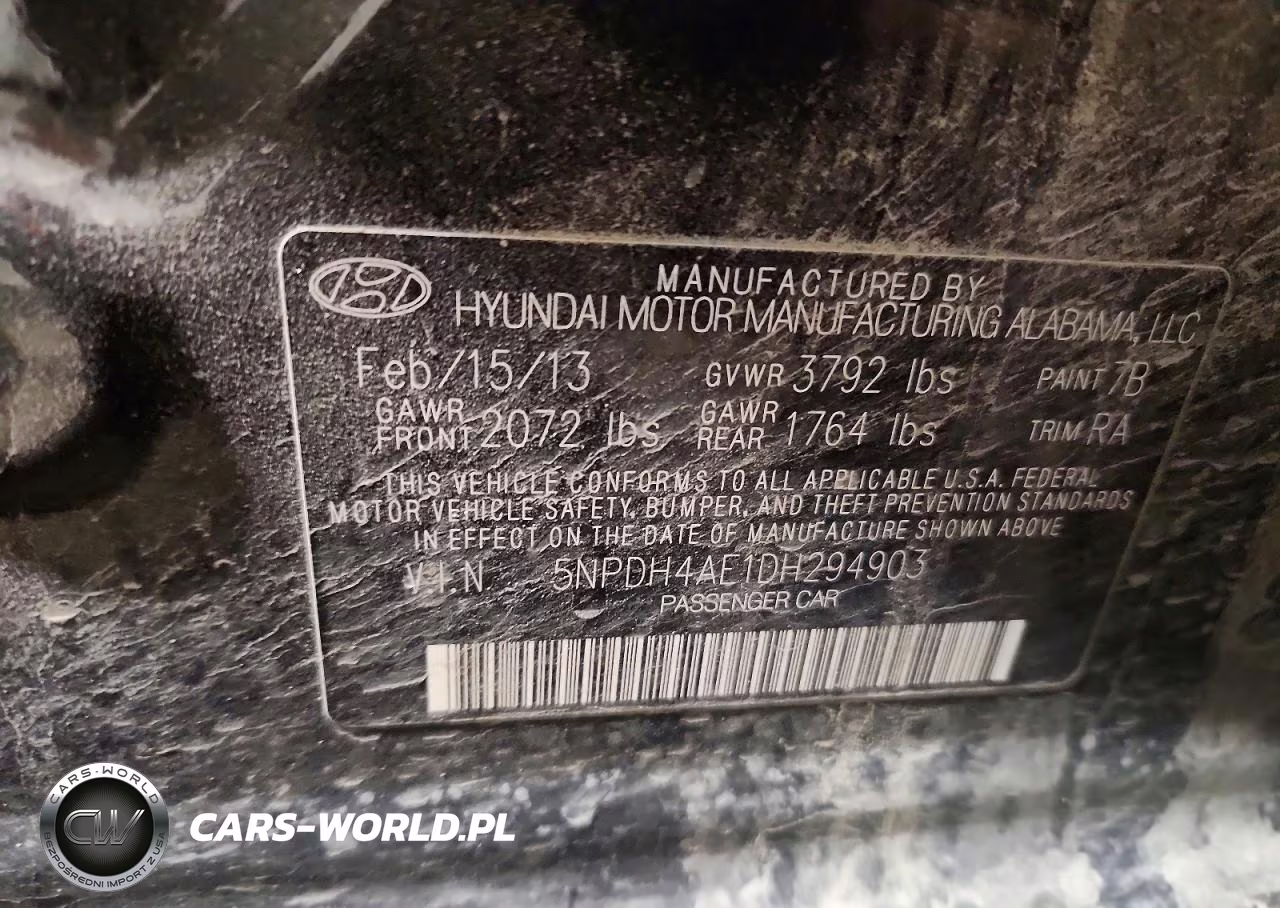 2013 Hyundai Elantra Gls VIN:5NPDH4AE1DH294903 - 12