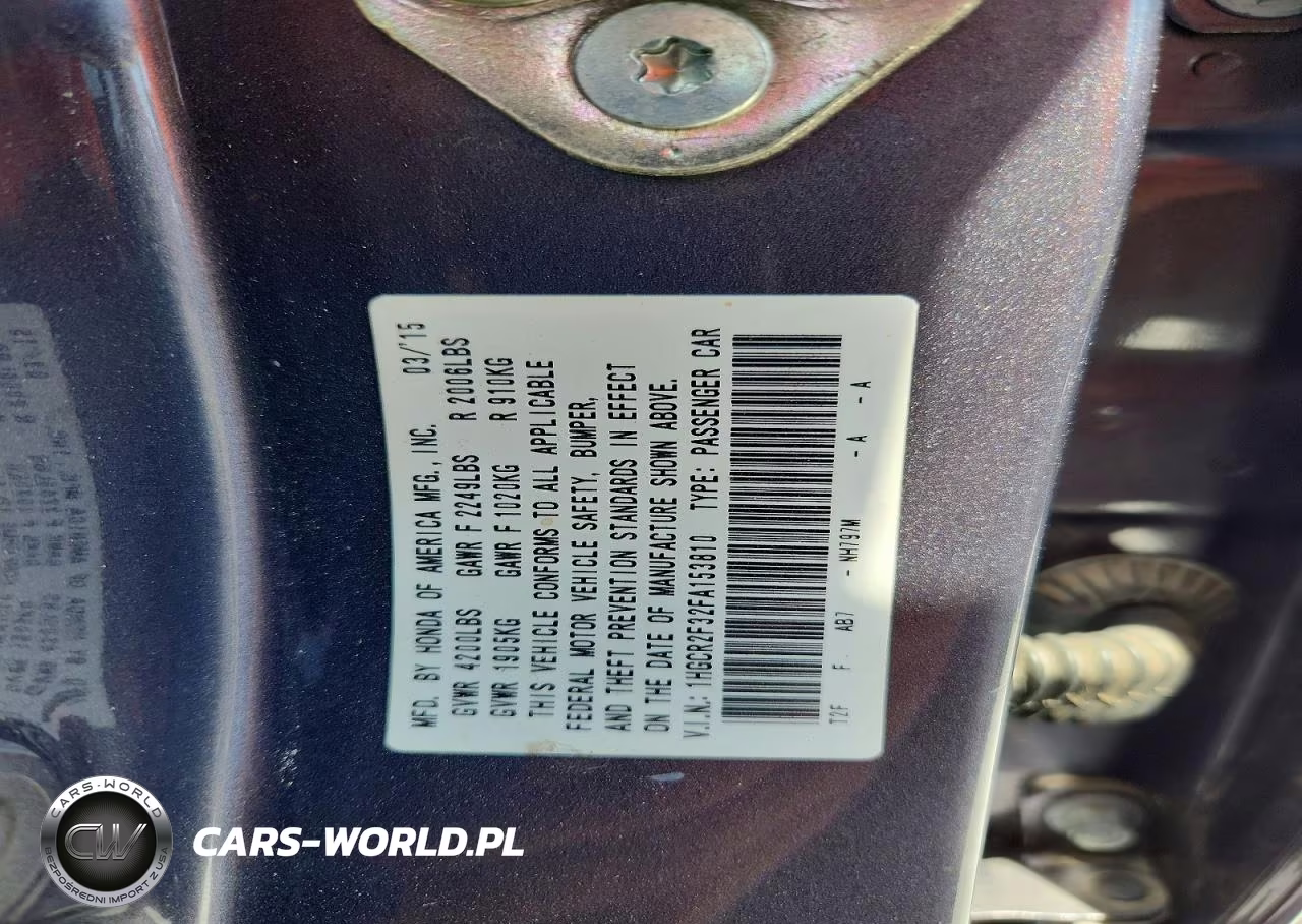 2015 Honda Accord Lx VIN:1HGCR2F32FA153810 - 12