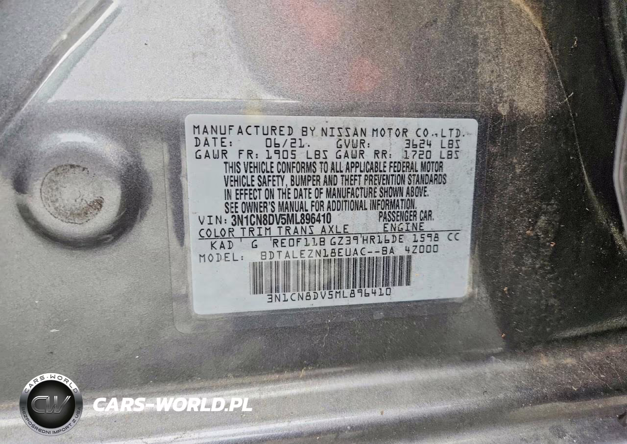 2021 Nissan Versa S VIN:3N1CN8DV5ML896410 - 12