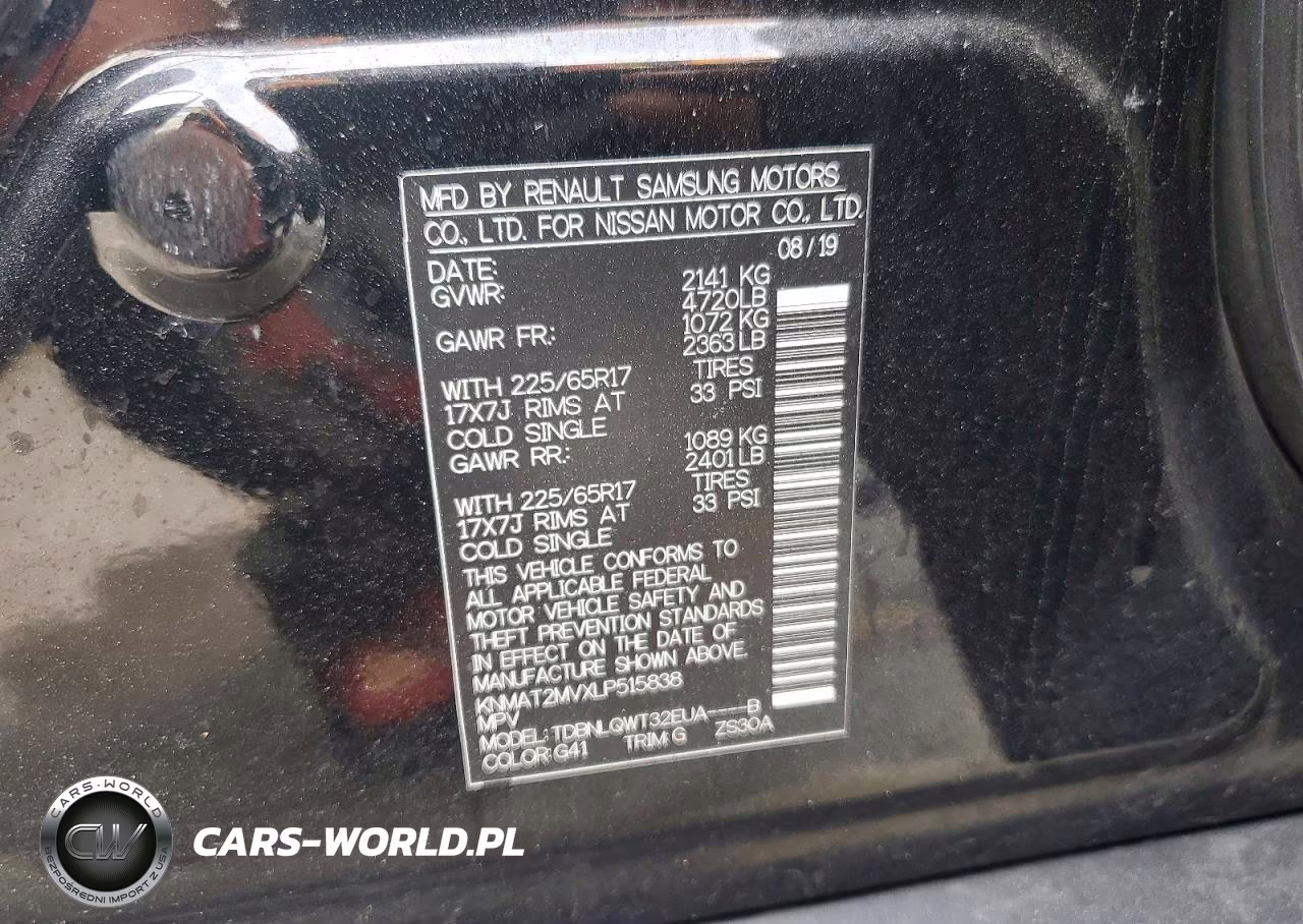 2020 Nissan Rogue Sv VIN:KNMAT2MVXLP515838 - 14