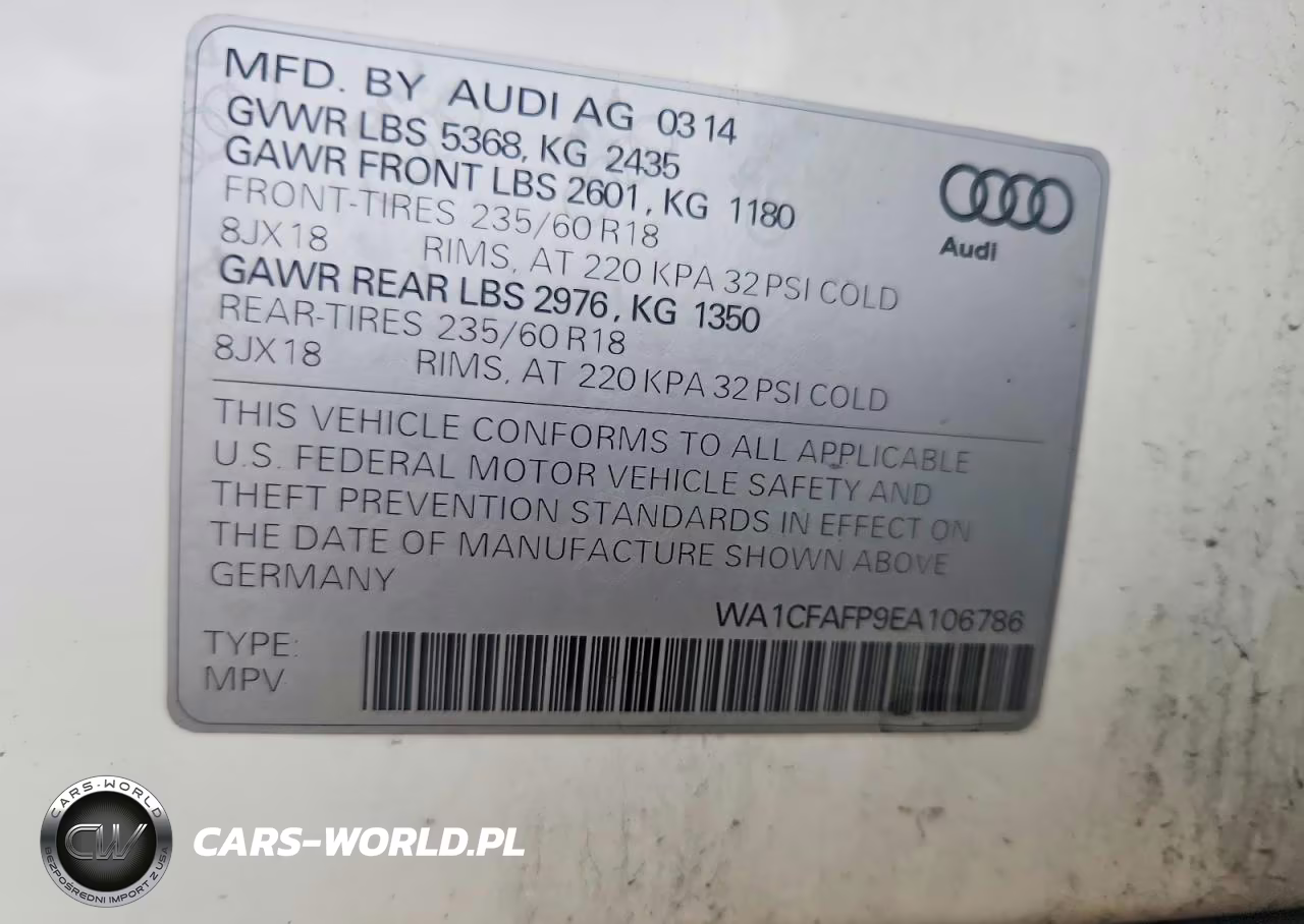 2014 Audi Q5 Premium VIN:WA1CFAFP9EA106786 - 12
