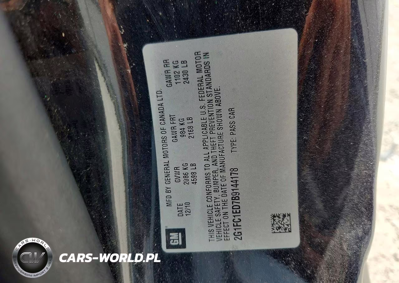 2011 Chevrolet Camaro Lt VIN:2G1FC1ED7B9144178 - 12