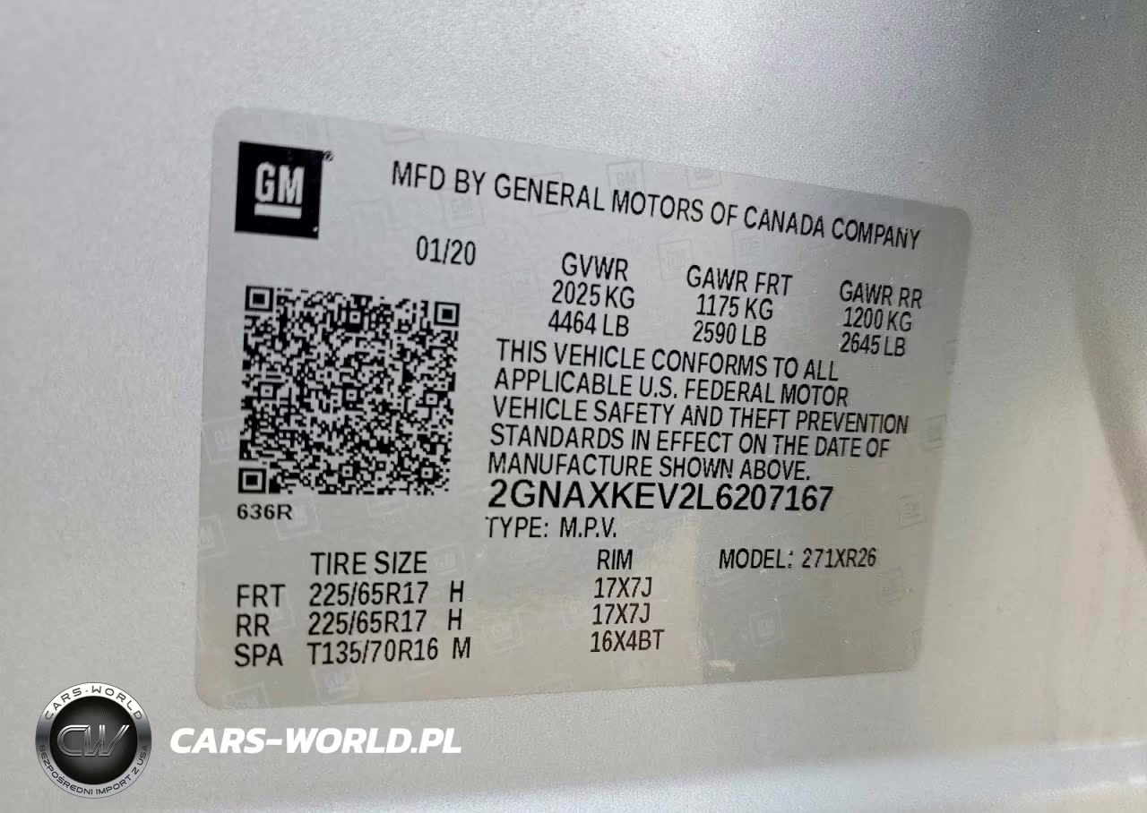 2020 Chevrolet Equinox Lt VIN:2GNAXKEV2L6207167 - 13