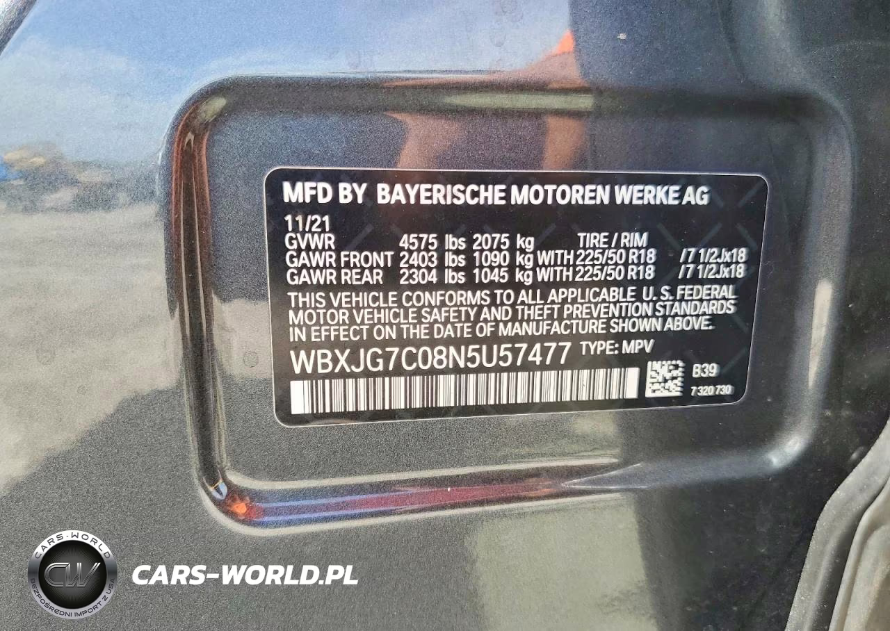 2022 BMW X1 Sdrive28I VIN:WBXJG7C08N5U57477 - 14