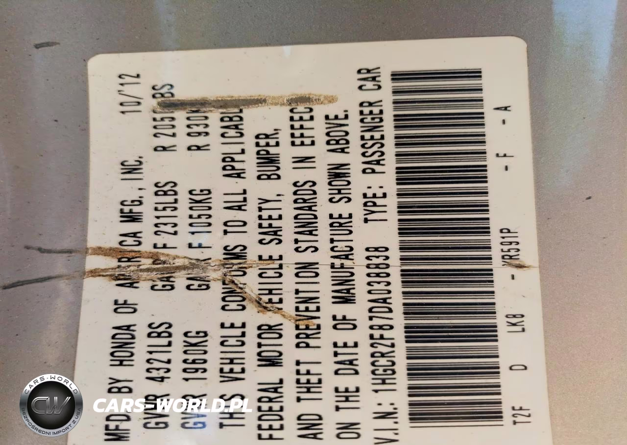 2013 Honda Accord Exl VIN:1HGCR2F87DA038838 - 12