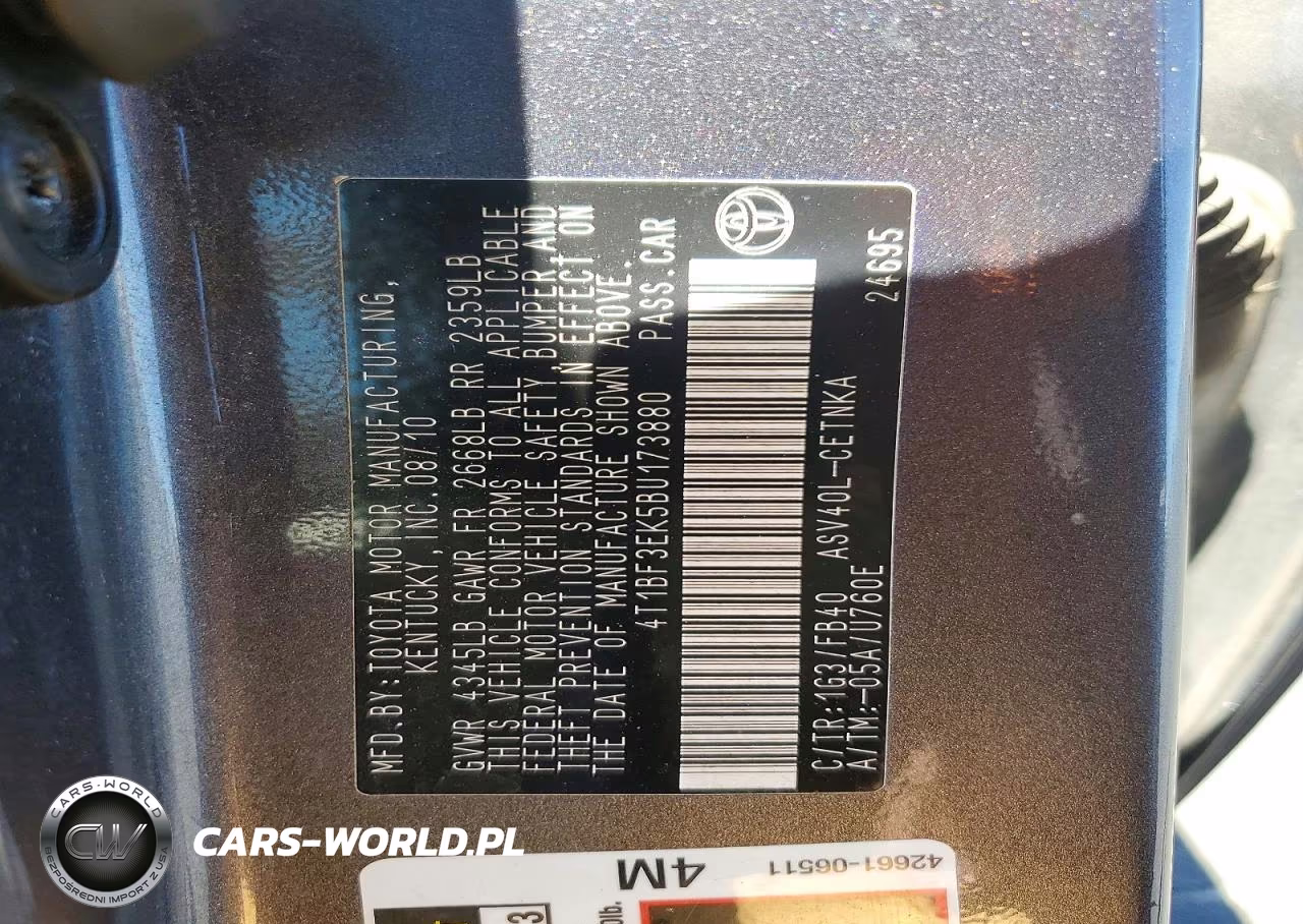 2011 Toyota Camry Le VIN:4T1BF3EK5BU173880 - 12