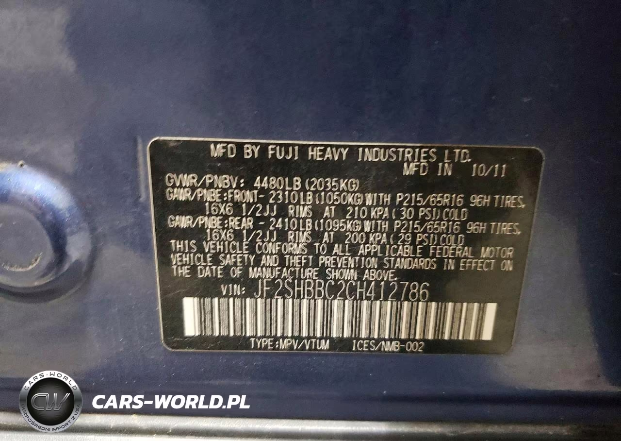 2012 Subaru Forester 2.5X VIN:JF2SHBBC2CH412786 - 13
