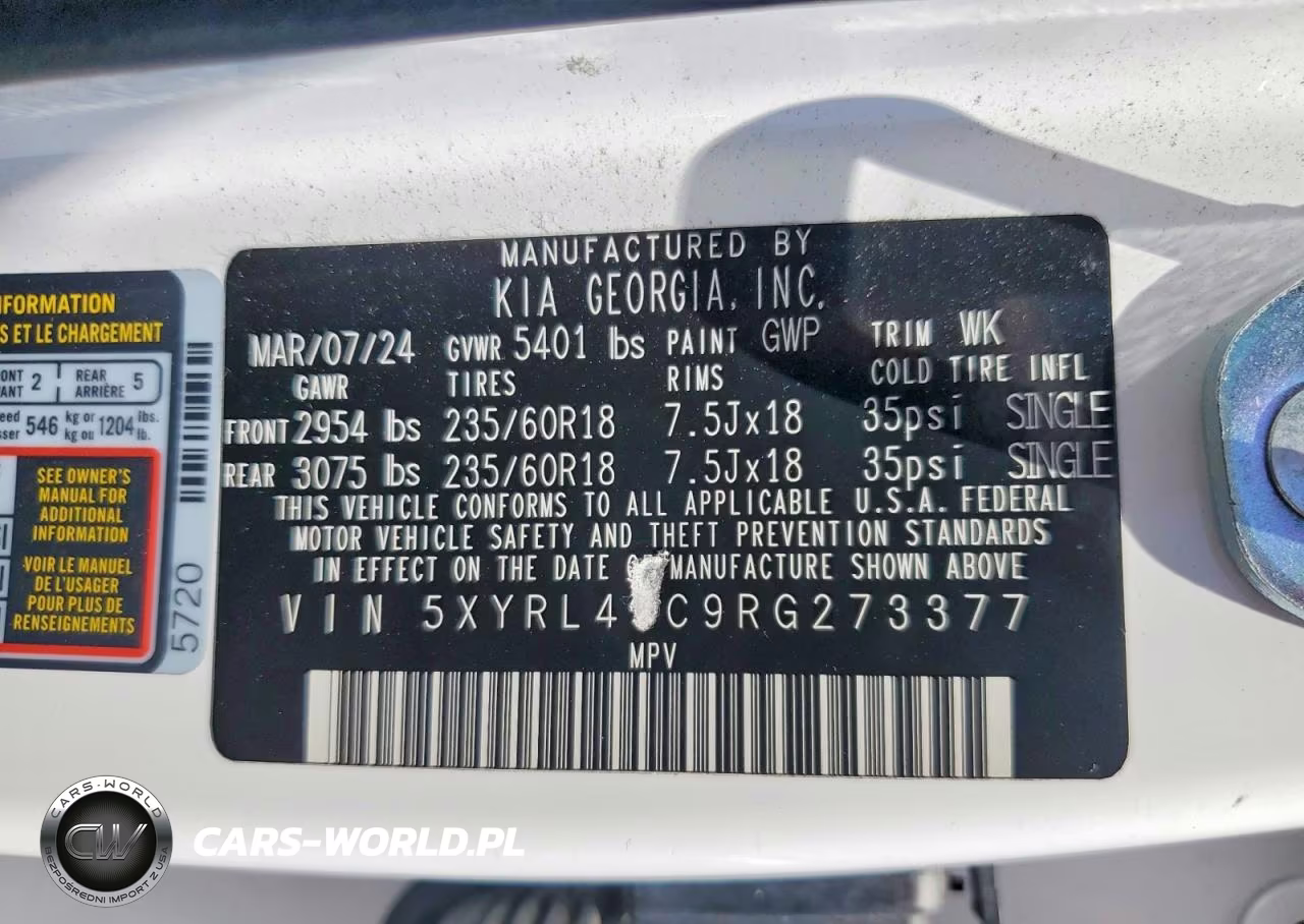 2024 Kia Sorento S VIN:5XYRL4JC9RG273377 - 12