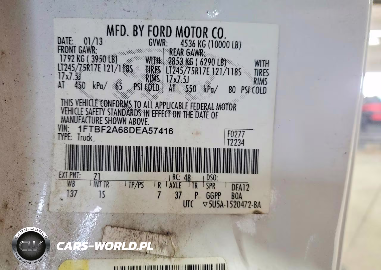 2013 Ford F250 Super Duty VIN:1FTBF2A68DEA57416 - 12