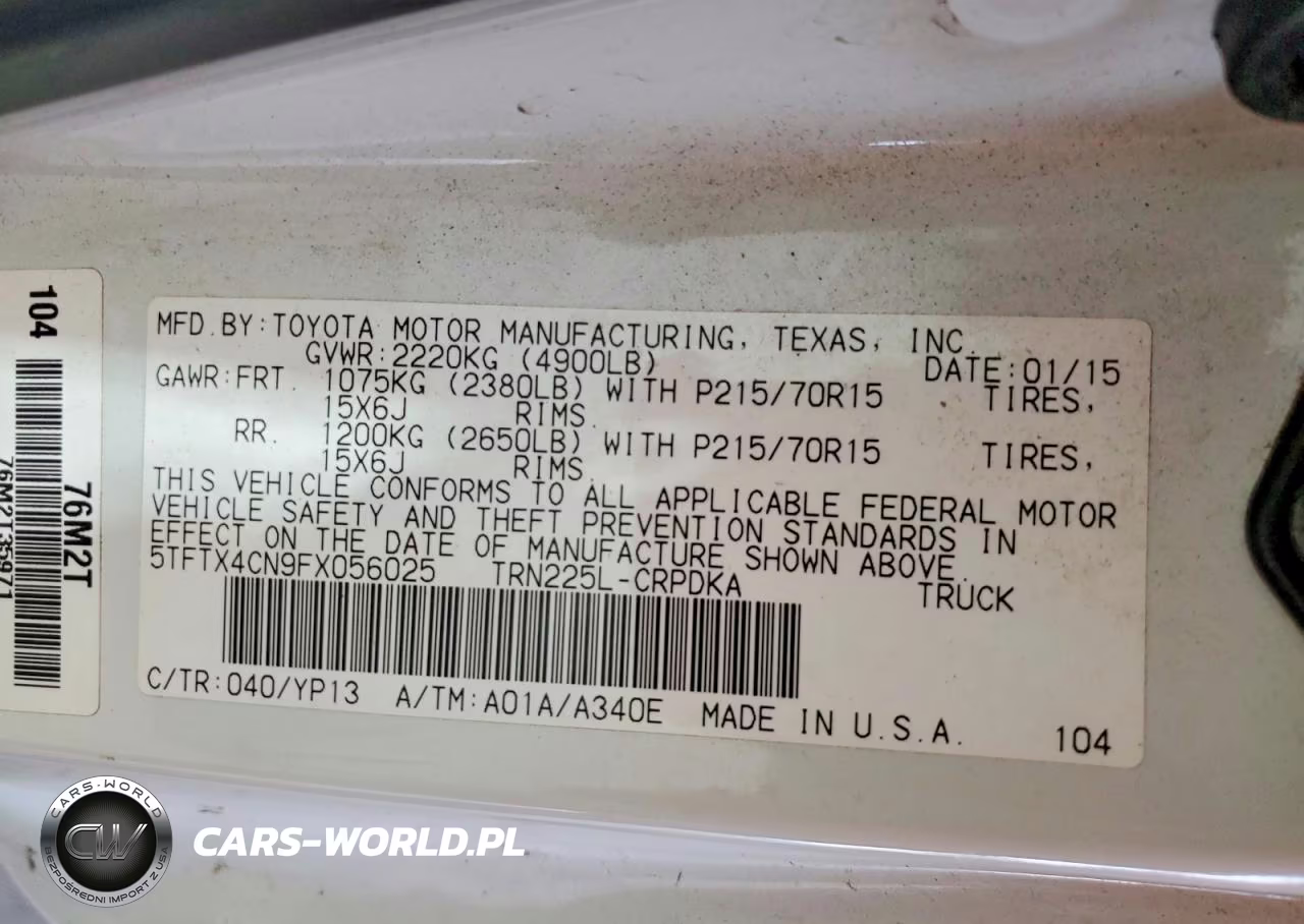 2015 Toyota Tacoma Base VIN:5TFTX4CN9FX056025 - 12