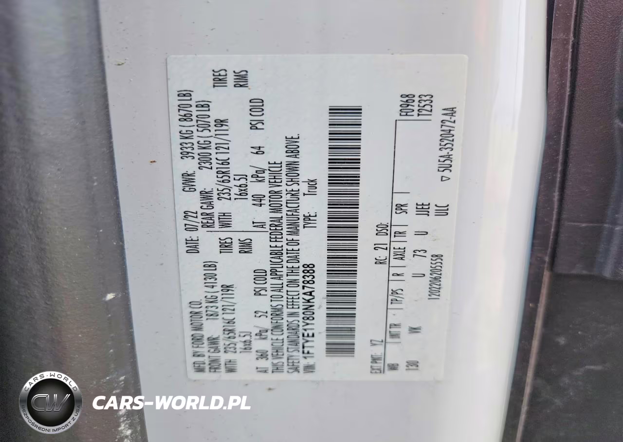 2022 Ford Transit T-150 VIN:1FTYE1Y80NKA78388 - 12