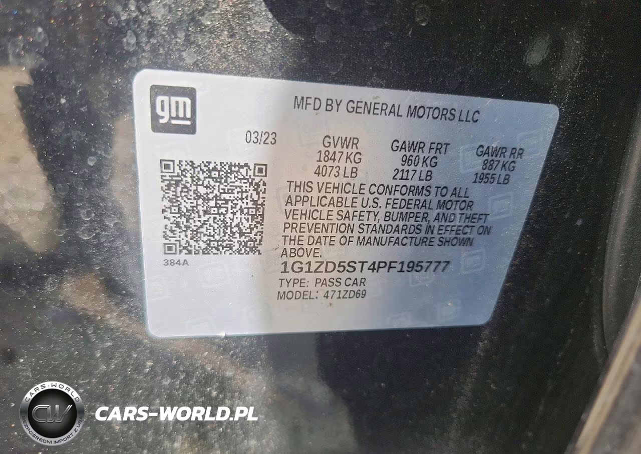 2023 Chevrolet Malibu Lt VIN:1G1ZD5ST4PF195777 - 12