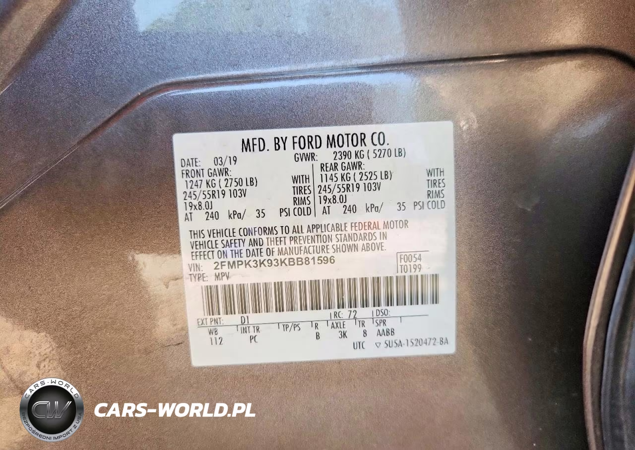 2019 Ford Edge Titanium VIN:2FMPK3K93KBB81596 - 12