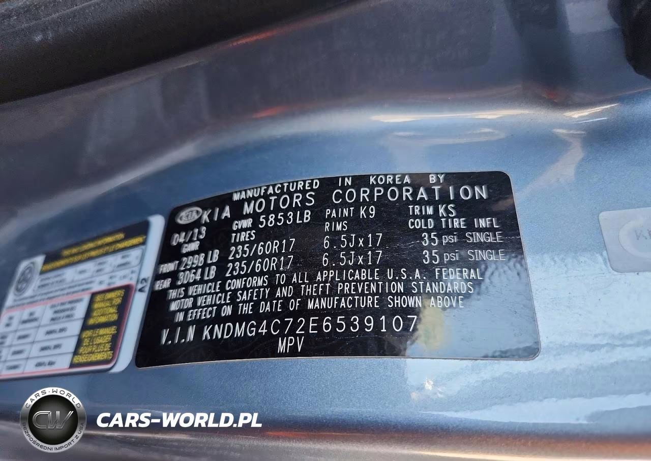 2014 Kia Sedona Lx VIN:KNDMG4C72E6539107 - 13