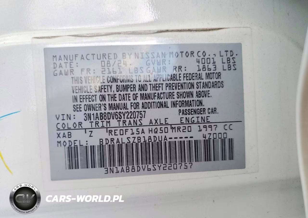 2025 Nissan Sentra Sr VIN:3N1AB8DV6SY220757 - 12