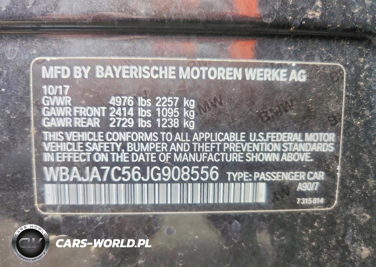 2018 BMW 530 Xi VIN:WBAJA7C56JG908556 - 12