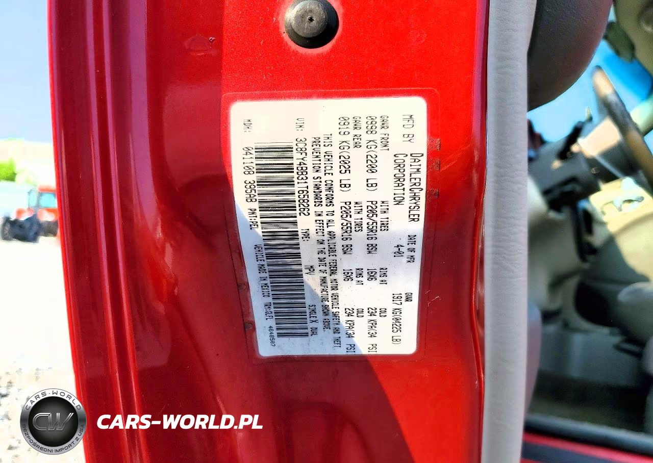 2001 Chrysler Pt Cruiser VIN:3C8FY4BB31T658262 - 13