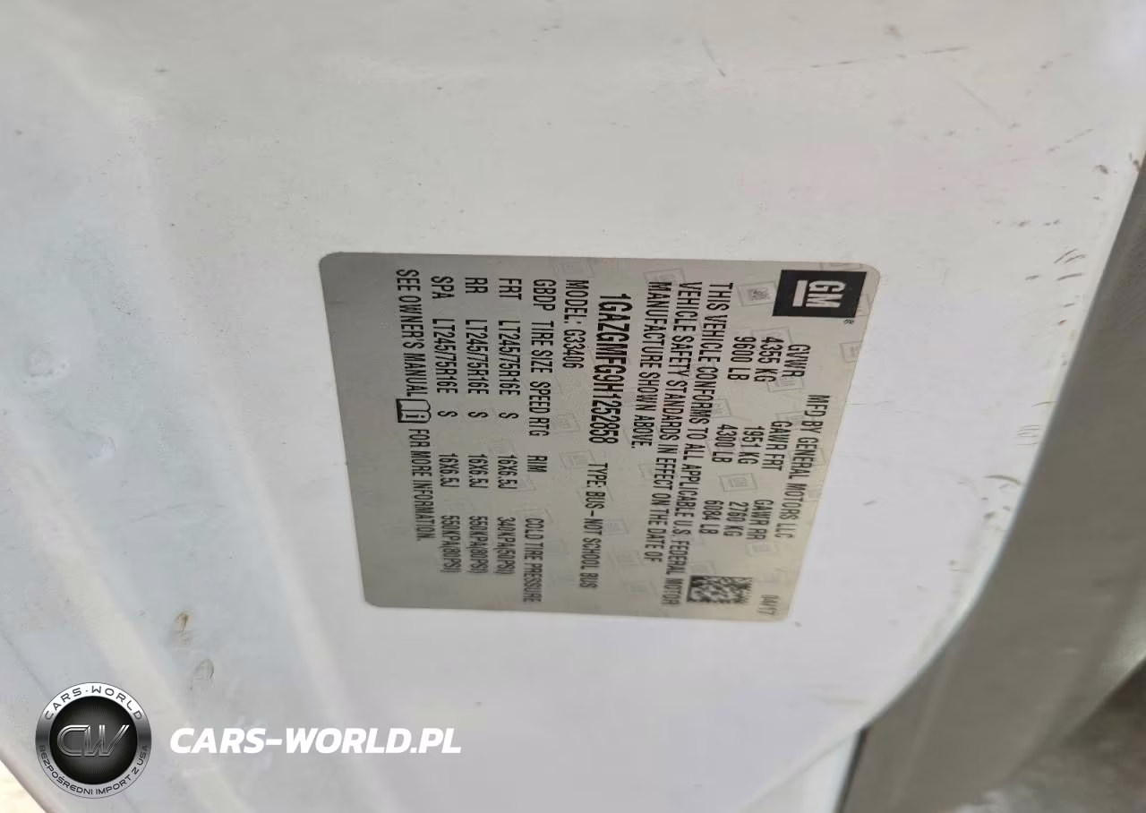 2017 Chevrolet Van VIN:1GAZGMFG9H1252858 - 13