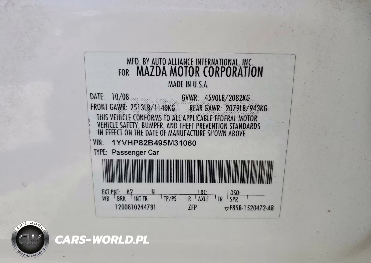 2009 Mazda 6 S VIN:1YVHP82B495M31060 - 12