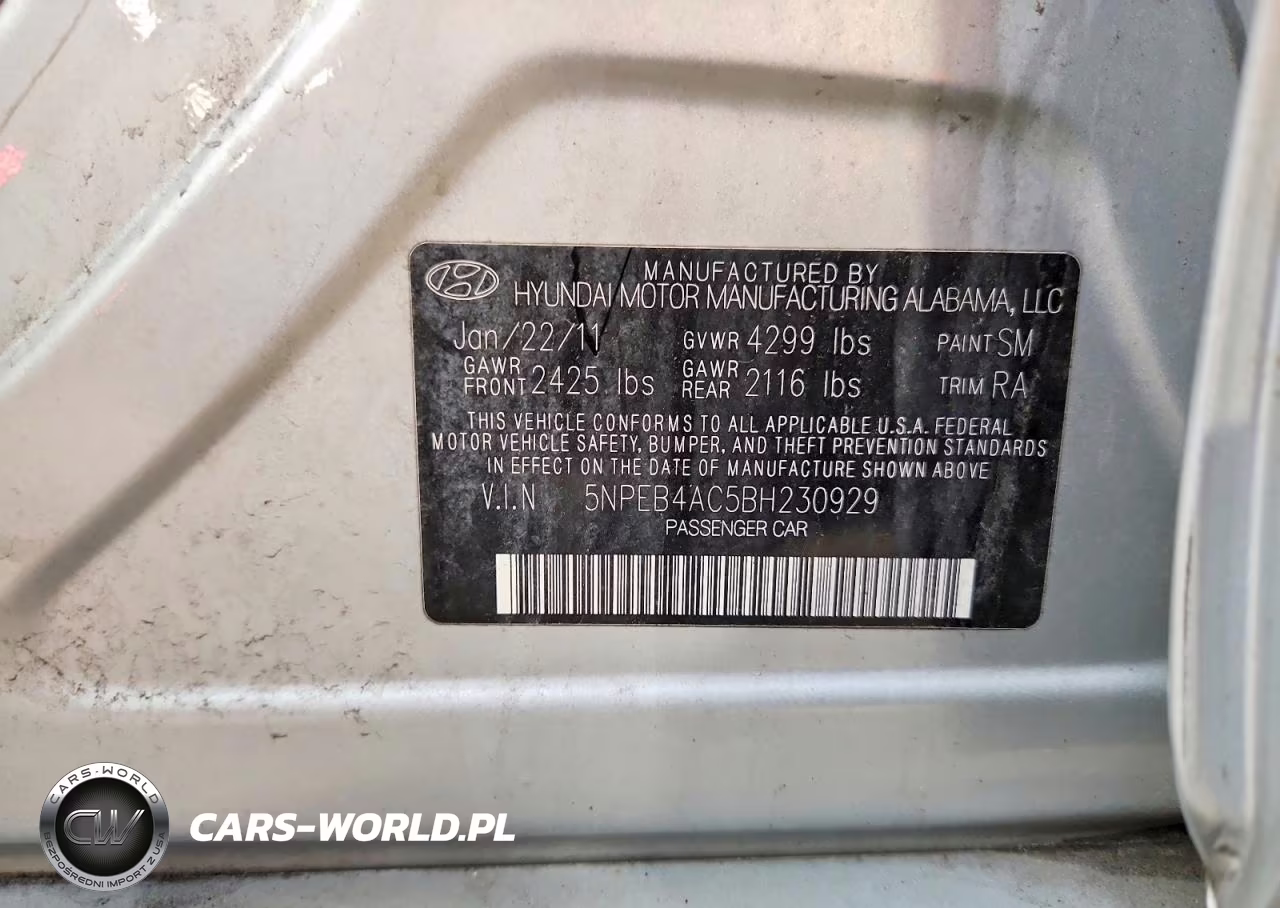 2011 Hyundai Sonata Gls VIN:5NPEB4AC5BH230929 - 12
