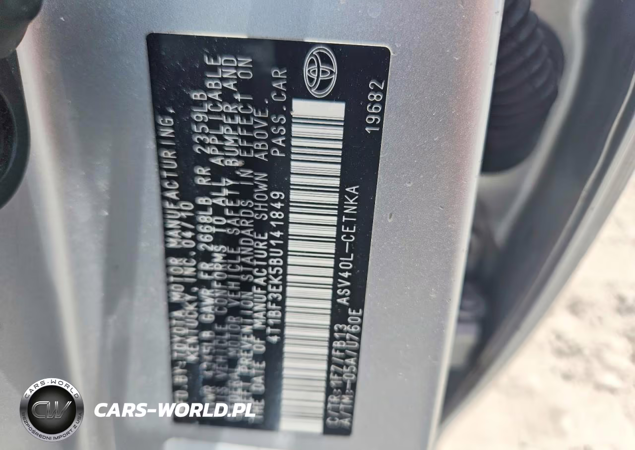 2011 Toyota Camry Base VIN:4T1BF3EK5BU141849 - 12