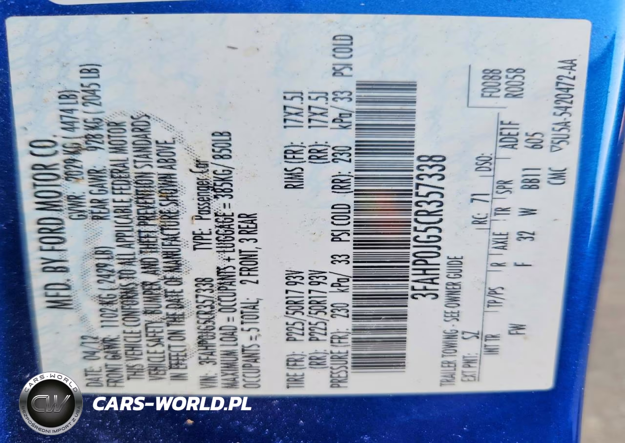 2012 Ford Fusion Sel VIN:3FAHP0JG5CR357338 - 12
