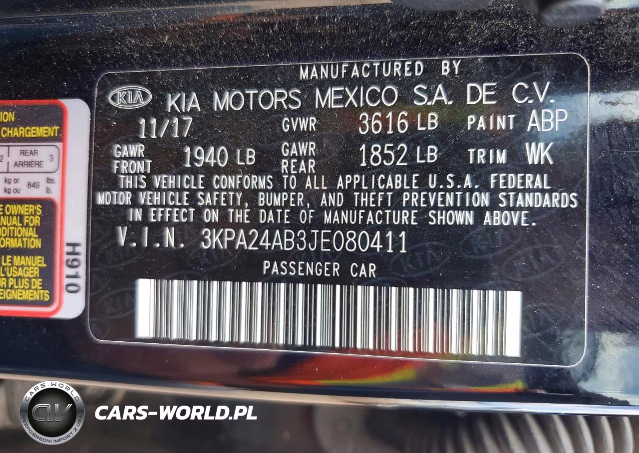 2018 Kia Rio Lx VIN:3KPA24AB3JE080411 - 12