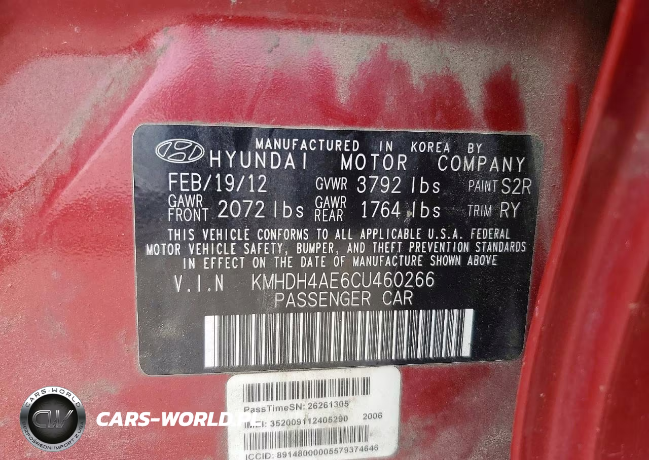 2012 Hyundai Elantra Limited VIN:KMHDH4AE6CU460266 - 13