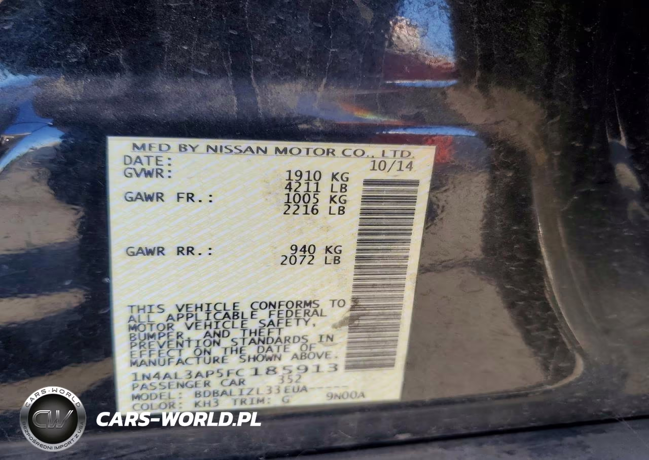 2015 Nissan Altima 2.5 Sv VIN:1N4AL3AP5FC185913 - 12