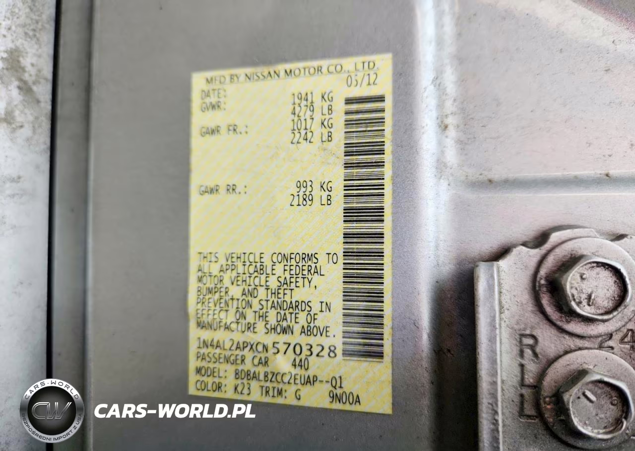 2012 Nissan Altima 2.5 VIN:1N4AL2APXCN570328 - 12