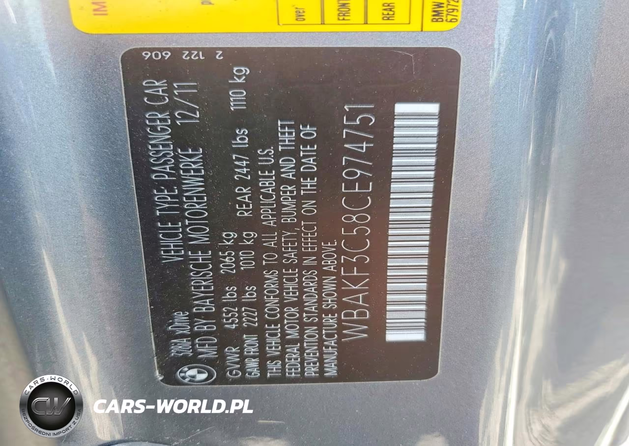 2012 BMW 328 Xi VIN:WBAKF3C58CE974751 - 12