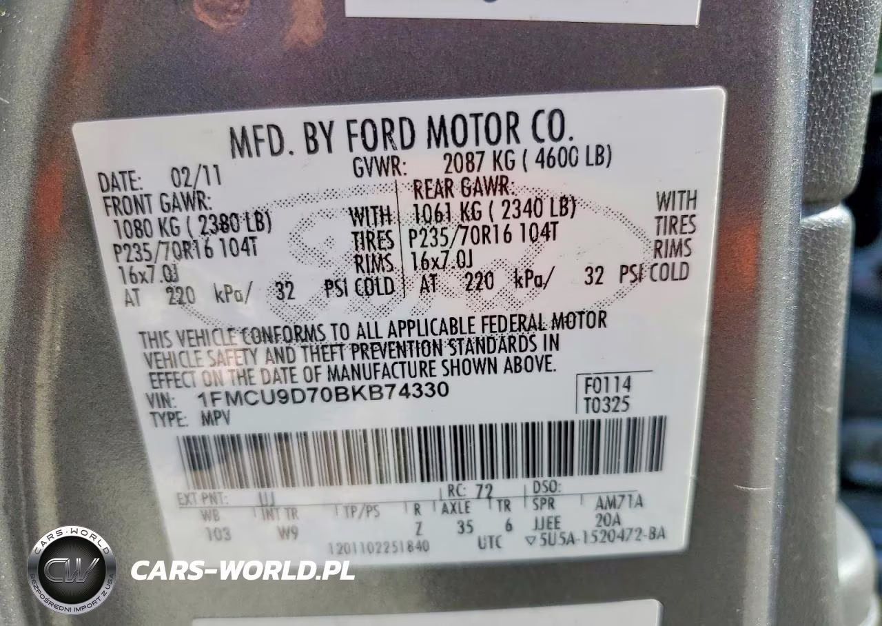 2011 Ford Escape Xlt VIN:1FMCU9D70BKB74330 - 13