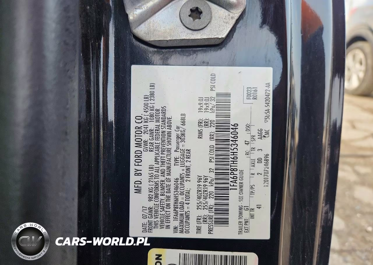 2017 Ford Mustang VIN:1FA6P8TH6H5346046 - 12