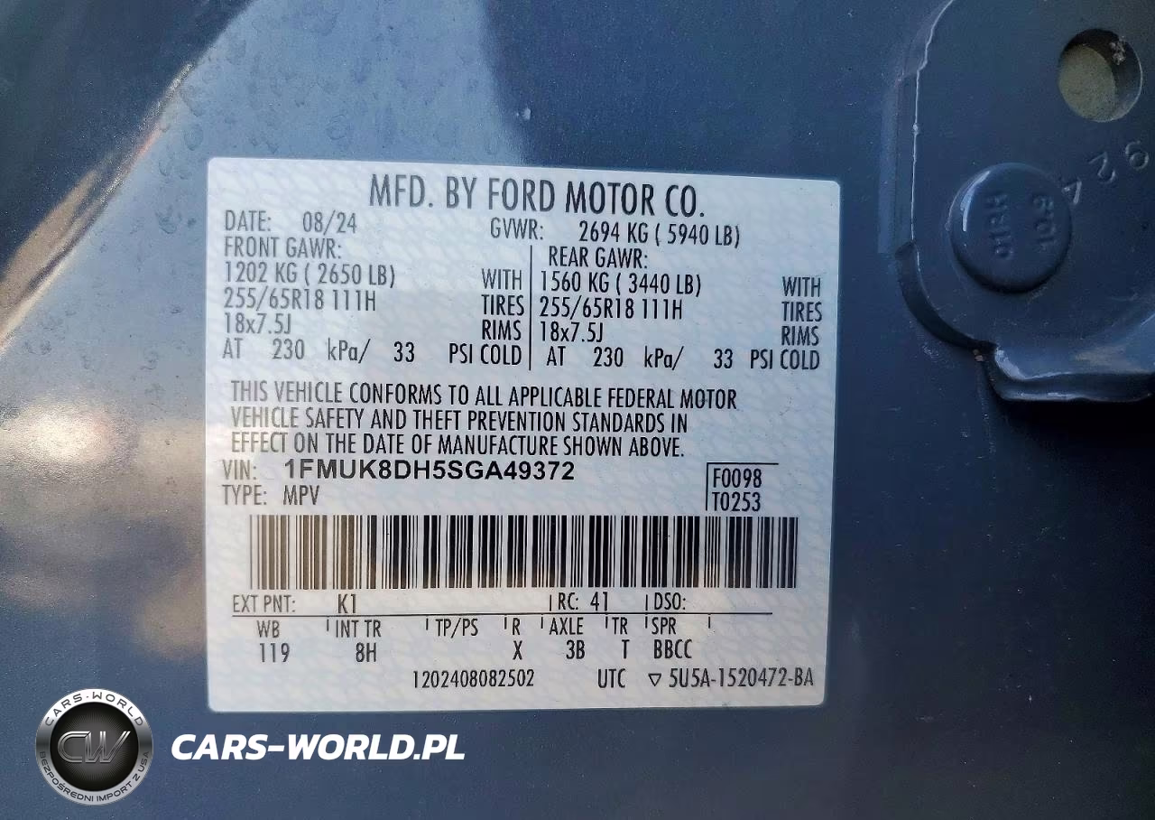 2025 Ford Explorer Active VIN:1FMUK8DH5SGA49372 - 14