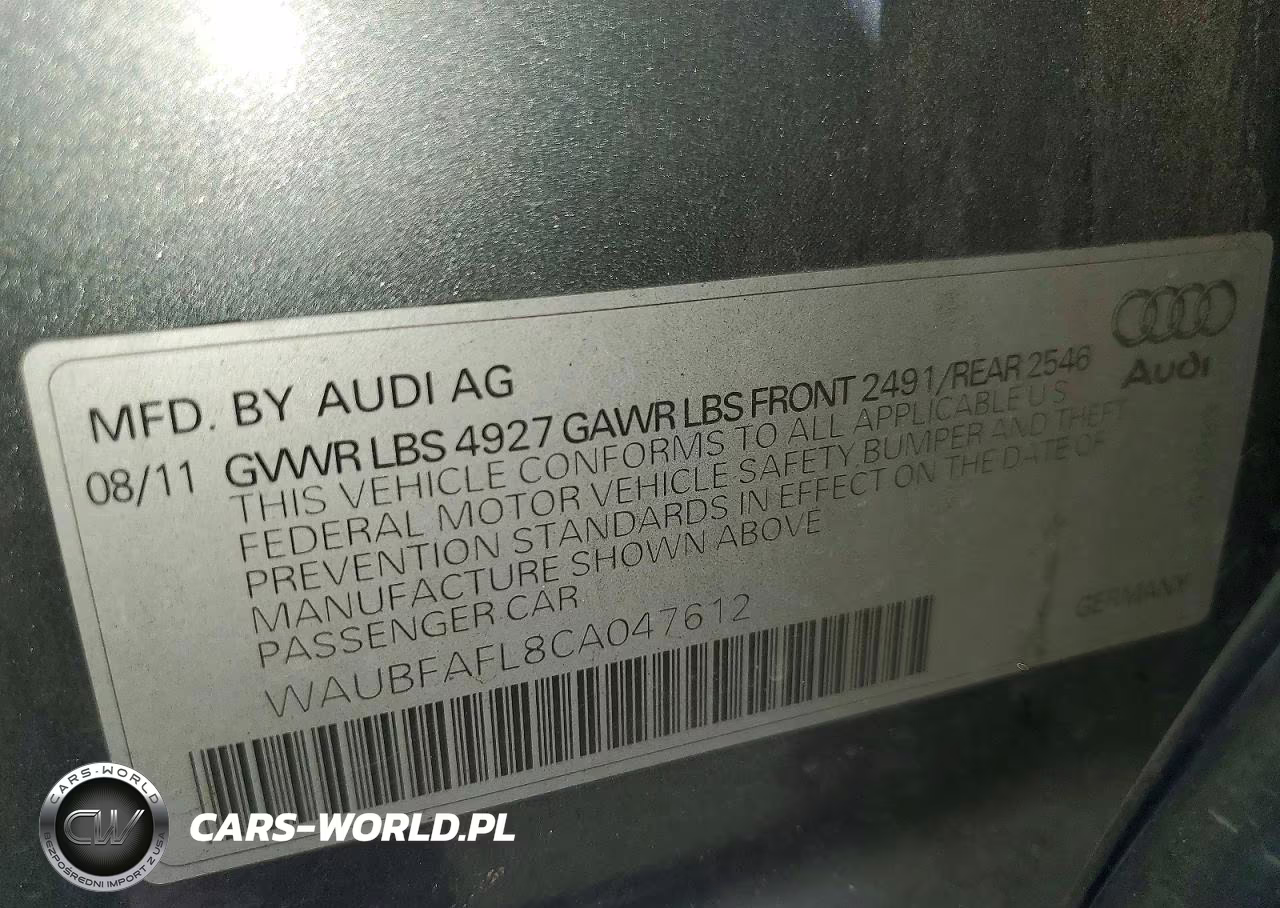 2012 Audi A4 Premium VIN:WAUBFAFL8CA047612 - 12