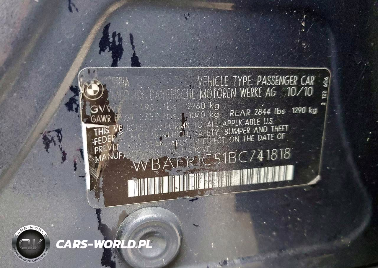 2011 BMW 528 I VIN:WBAFR1C51BC741818 - 12