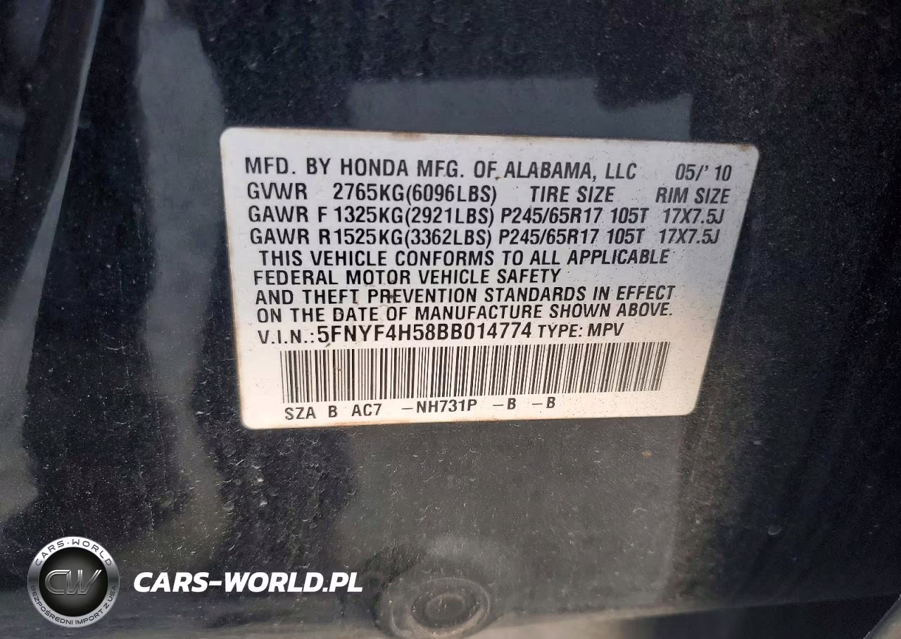 2011 Honda Pilot Exl VIN:5FNYF4H58BB014774 - 13