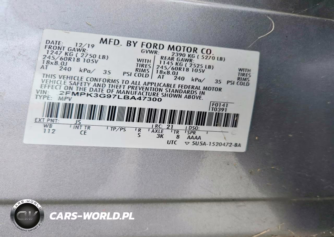 2020 Ford Edge Se VIN:2FMPK3G97LBA47300 - 13