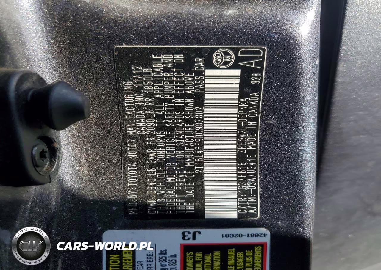2013 Toyota Corolla Le VIN:2T1BU4EE9DC987802 - 12
