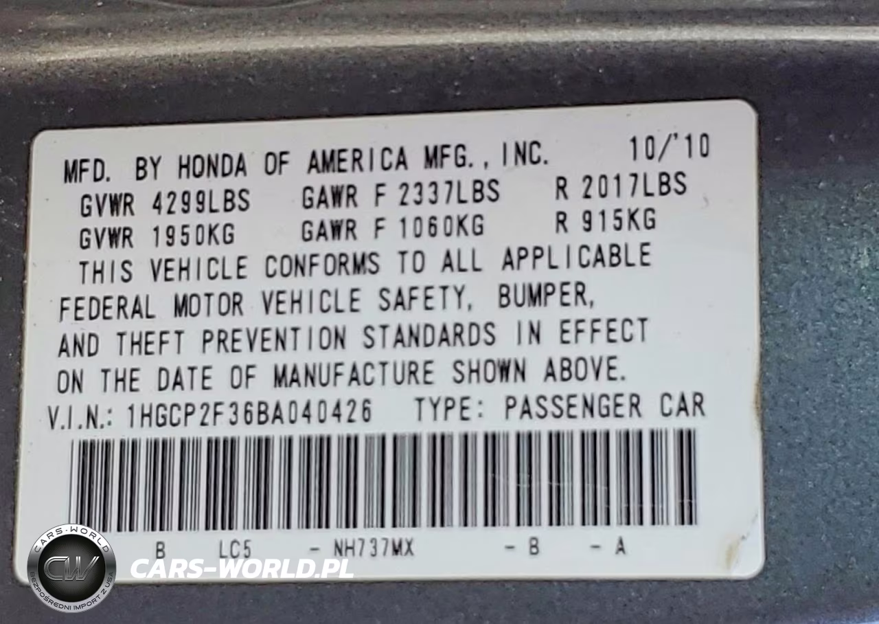 2011 Honda Accord Lx VIN:1HGCP2F36BA040426 - 13