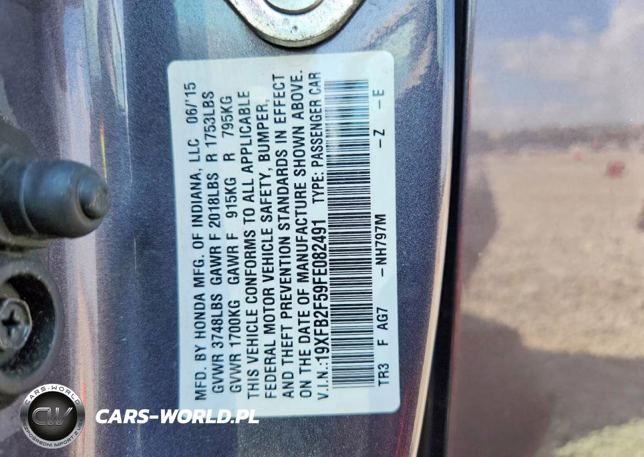 2015 Honda Civic Lx VIN:19XFB2F59FE082491 - 13