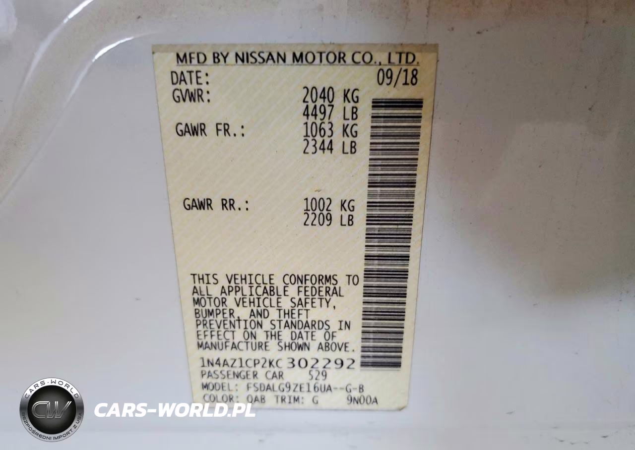 2019 Nissan Leaf Sl VIN:1N4AZ1CP2KC302292 - 13