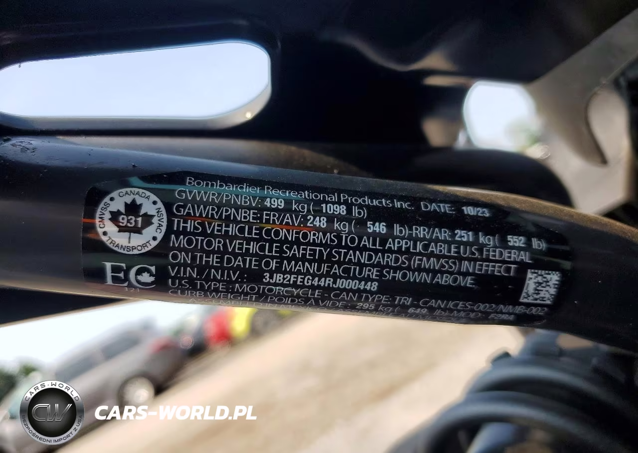 2024 Can-Am Ryker VIN:3JB2FEG44RJ000448 - 8