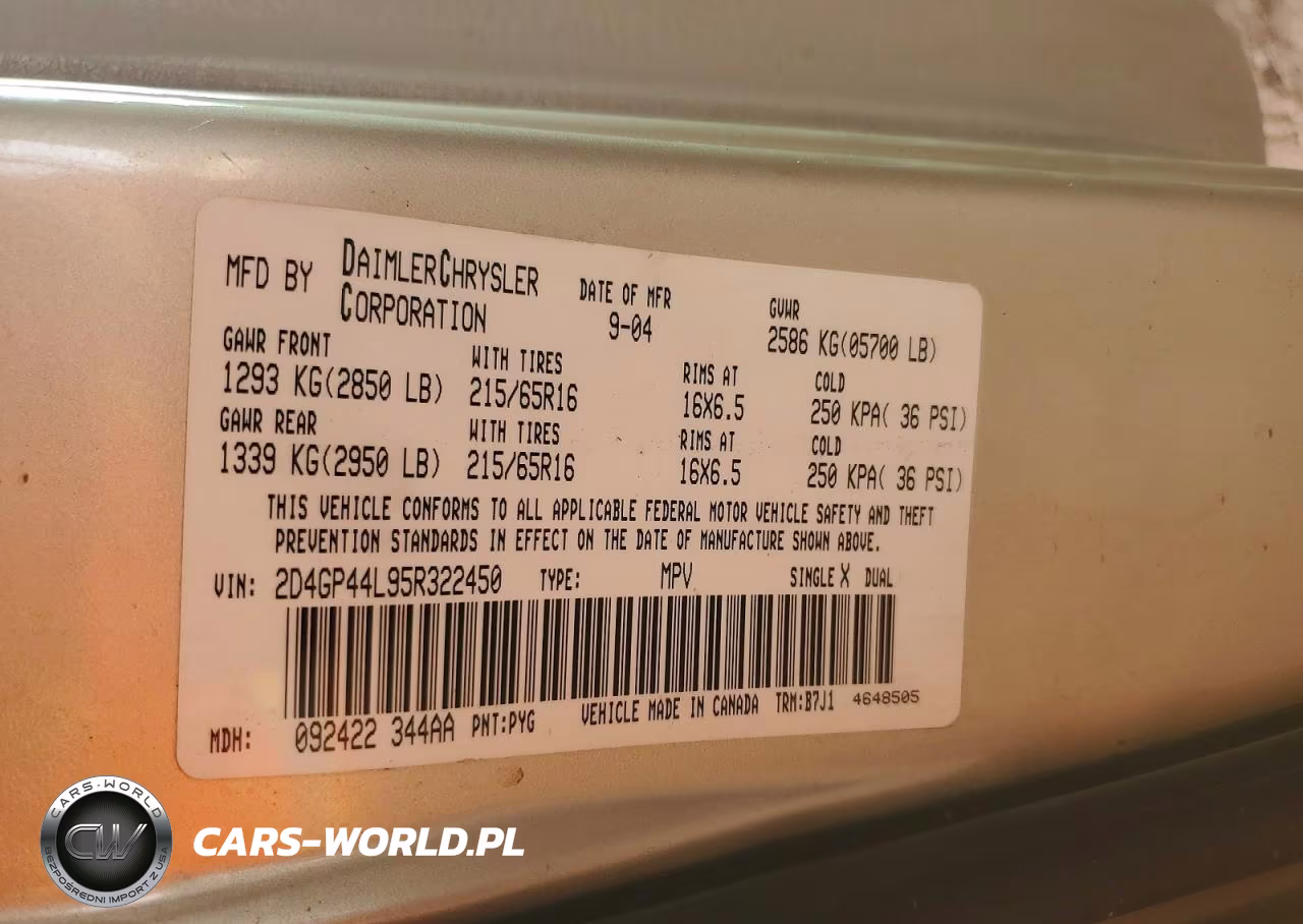 2005 Dodge Grand Caravan Sxt VIN:2D4GP44L95R322450 - 14