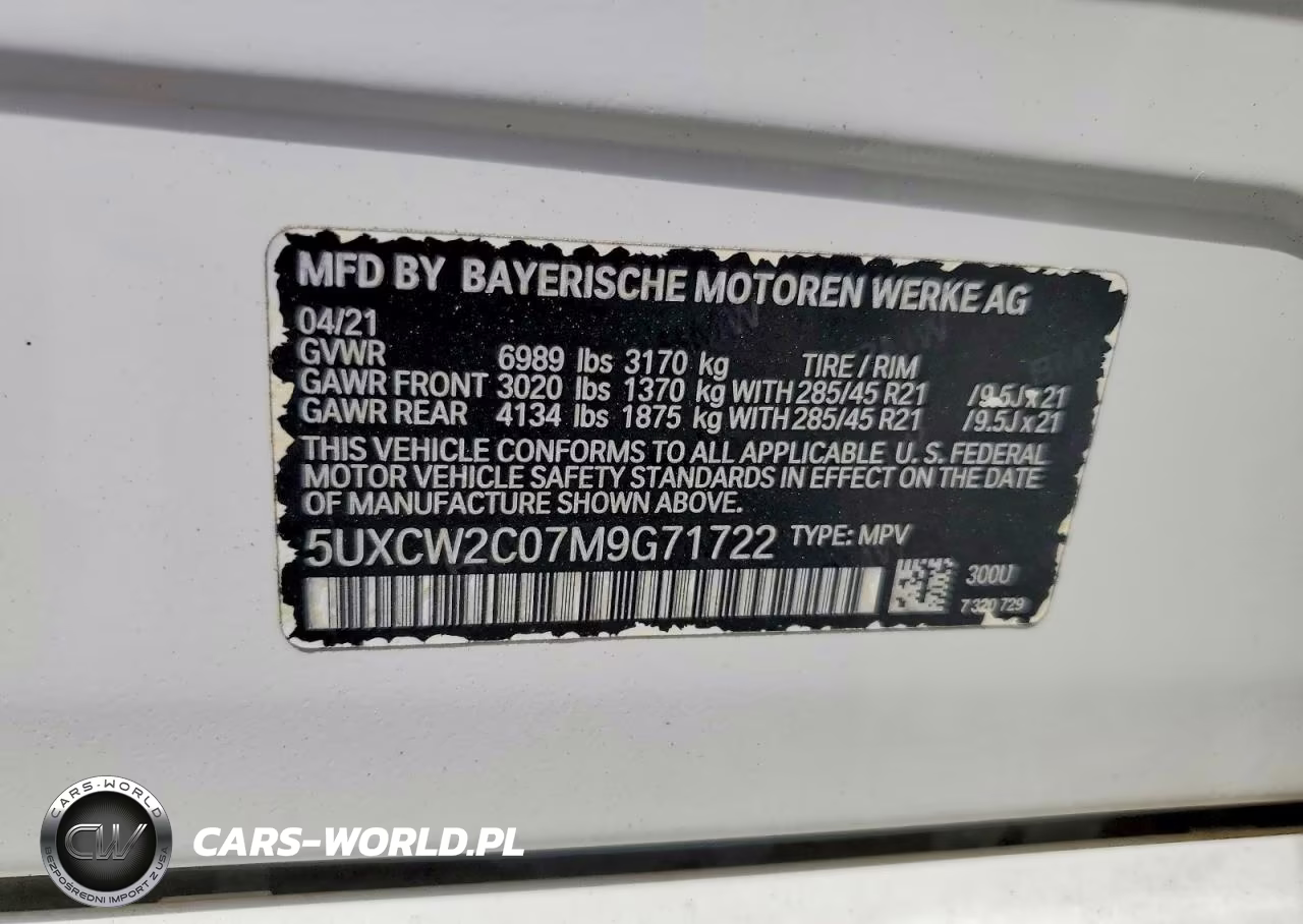 2021 BMW X7 xDrive40I VIN:5UXCW2C07M9G71722 - 13