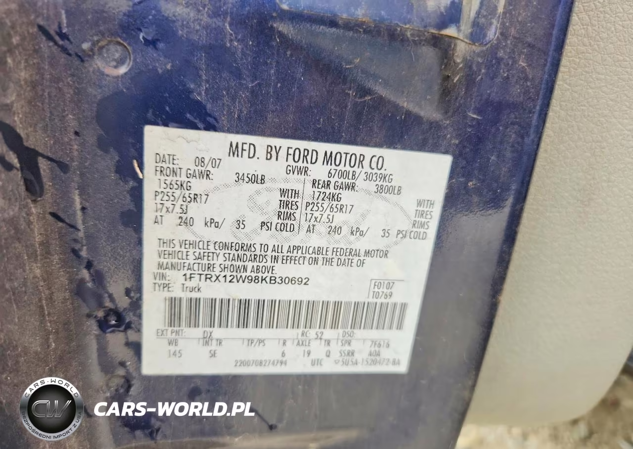2008 Ford F150 VIN:1FTRX12W98KB30692 - 12