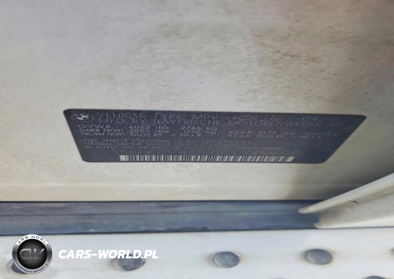 2012 BMW X5 xDrive35I VIN:5UXZV4C50CL745954 - 12