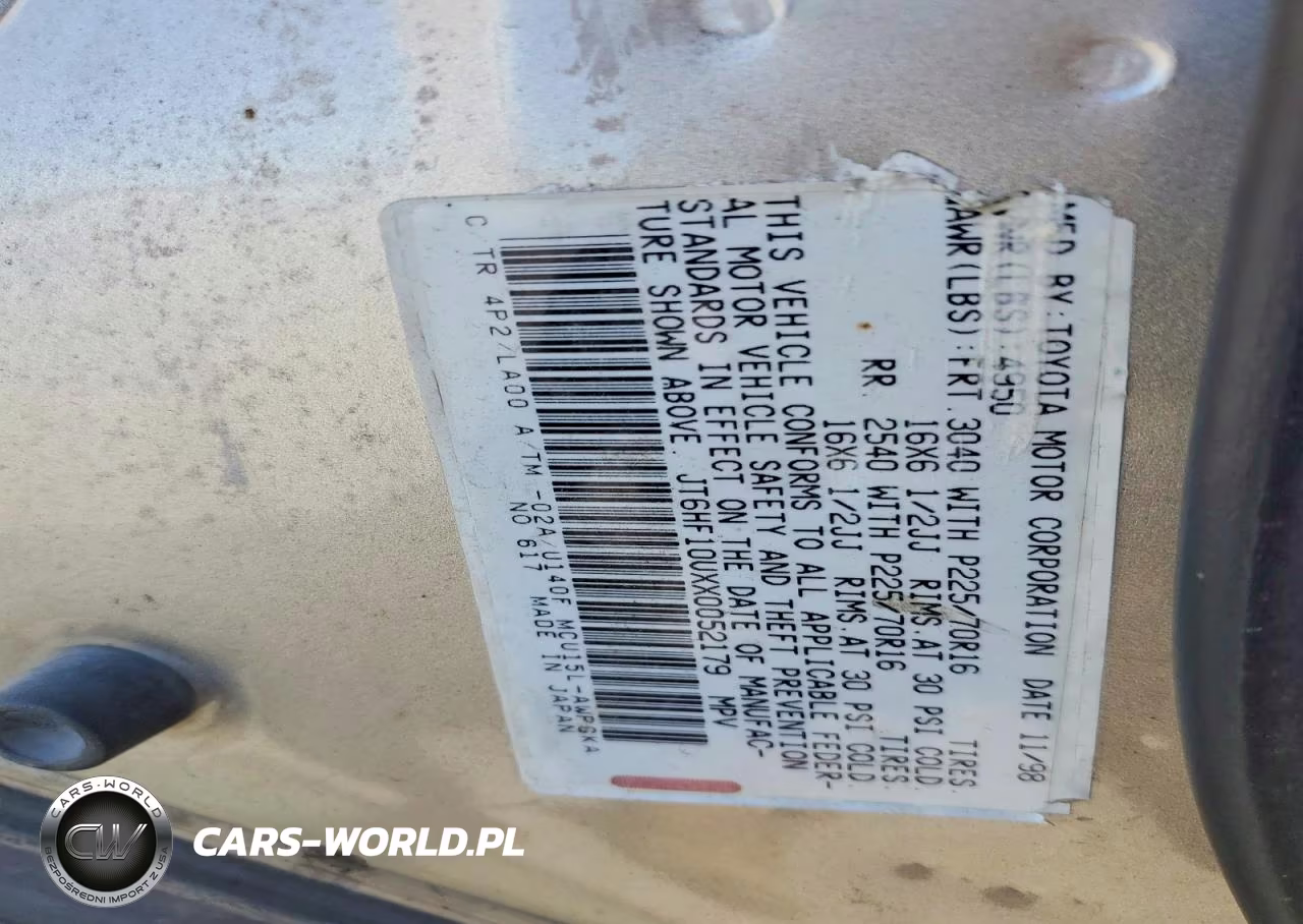 1999 Lexus Rx 300 VIN:JT6HF10UXX0052179 - 13