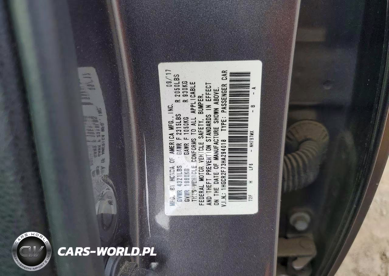 2017 Honda Accord Ex VIN:1HGCR2F73HA294018 - 12