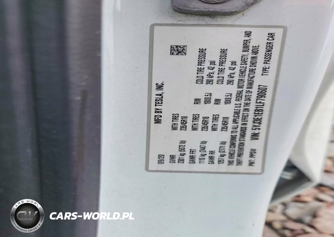2020 Tesla Model 3 VIN:5YJ3E1EB1LF790607 - 12